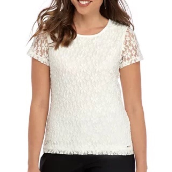 H&M Tops - H&M White Lace Short Sleeve Top